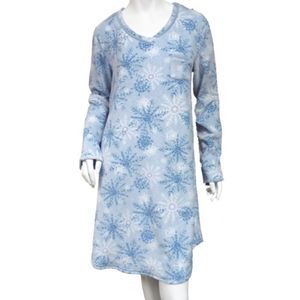 Jaclyn Intimates snowflake fleece blue dress
